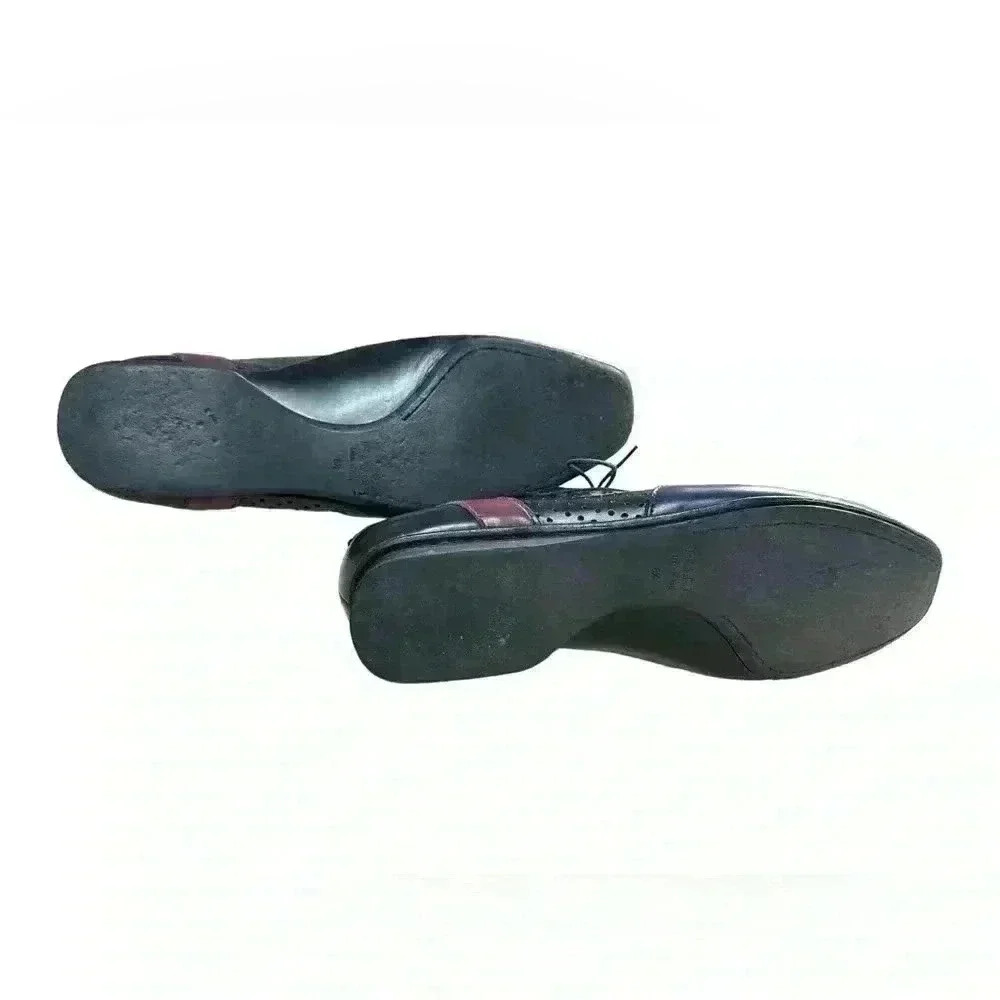 Prada Perforated Leather Bowling  Shoes Vintage 2000 - Picture 5 of 7